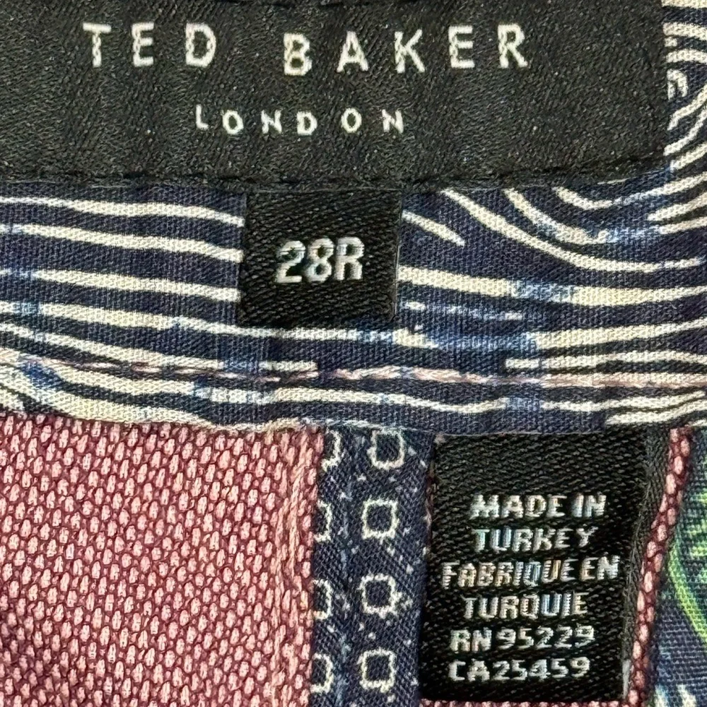 Ted Baker 2 Pairs Twill Weave Chinos, Light Blue and Light Red, Both Size 28R